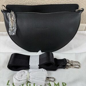 Longchamp Smile Black Leather New without tag